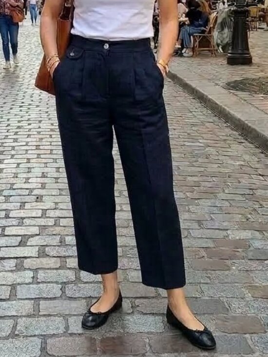 Guy Laroche Pants - VINTAGE 80s GUY LAROCHE PLEATED LOGO-BUTTON TROUSERS PANTS RELAXED HIGH RISE 40